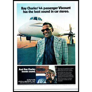 1976 Craig Powerplay Car Stereo Vintage Print Ad Ray Charles Viscount Wall Art